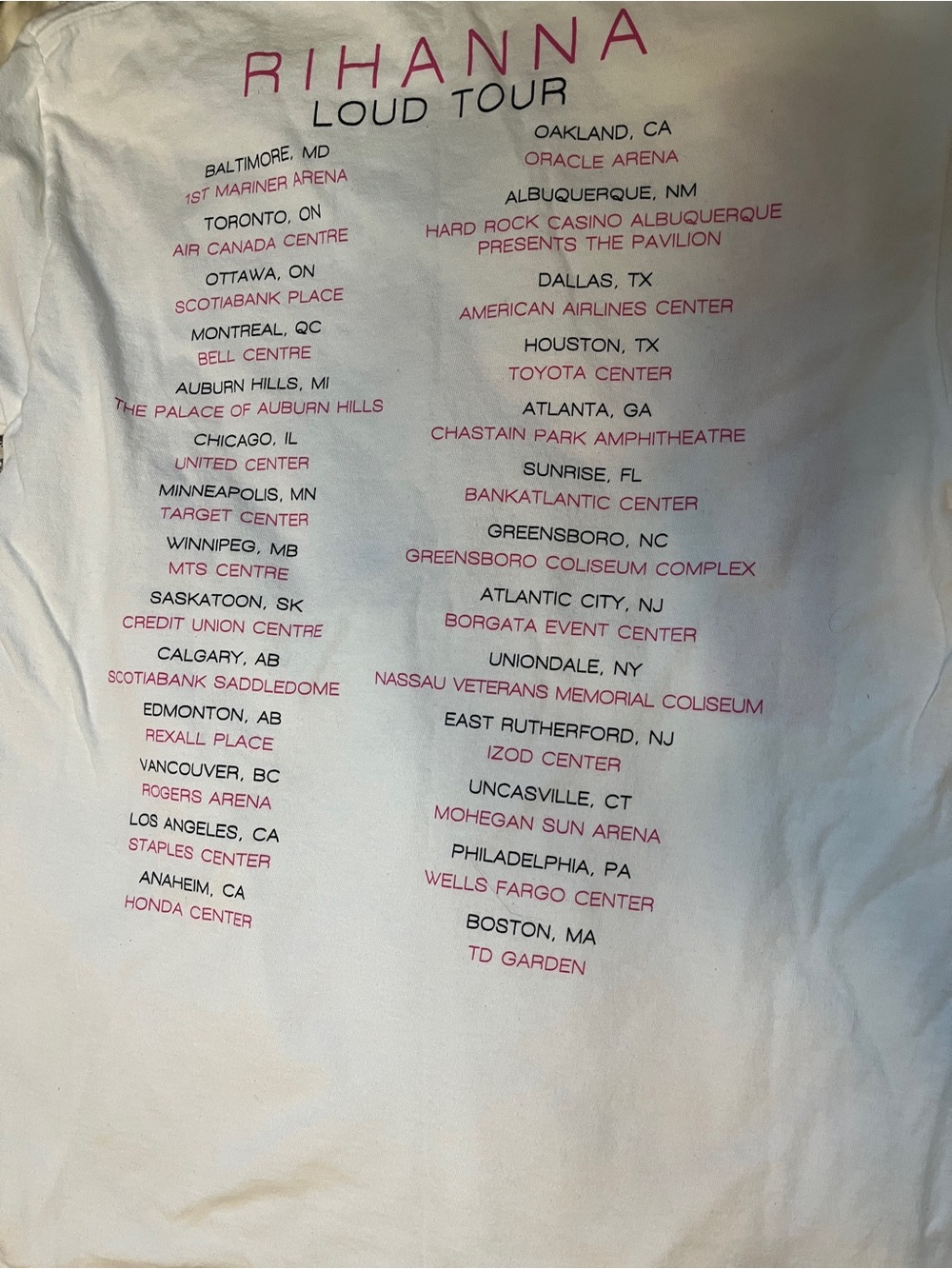 Rihanna Tour 2011 Tee - Picture 2 of 3